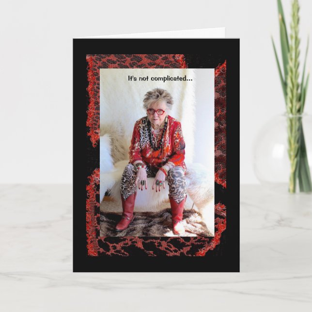 Carte Femme humoristique affirmant que sa vie est une il (Devant)