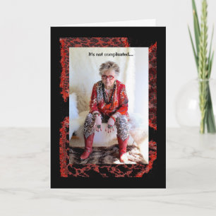 Carte Femme humoristique affirmant que sa vie est une il