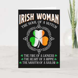 Carte Femme Irlandaise L'Âme D'Une Sorcière Trèfles _1
