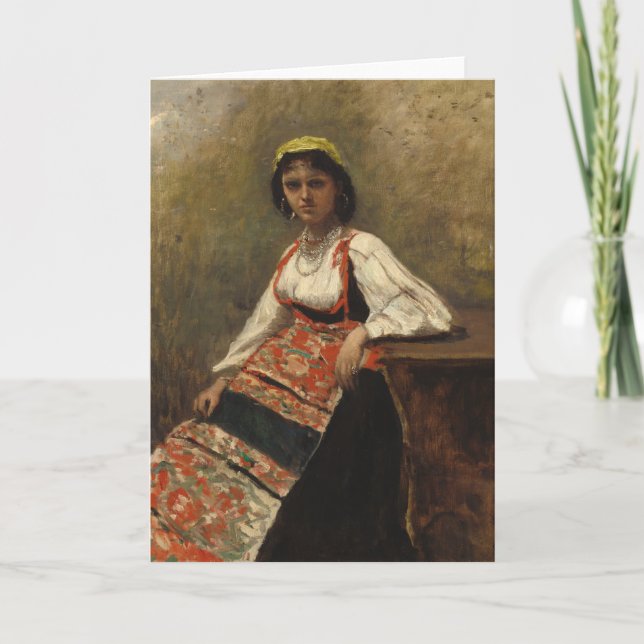 Carte Femme italienne (La Morieri) par Corot (Devant)