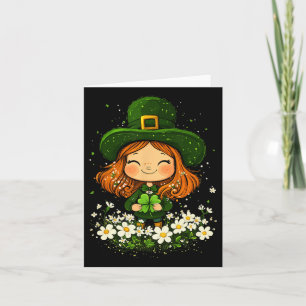 Carte Femme Leprechaun Shamrock filles Jour de la Saint