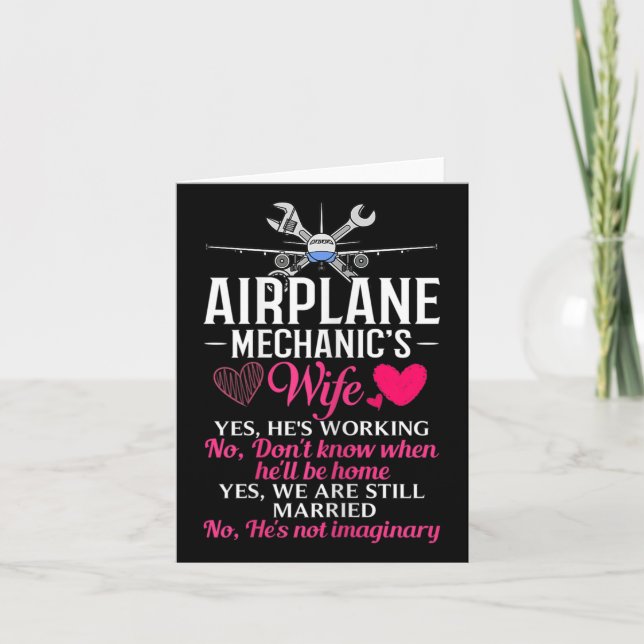 Carte Femme mécanicienne d'avion épouse maintenance d'av (Devant)