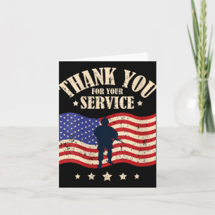 Carte Femme Merci pour votre service, Vétéran encolure e