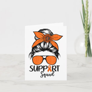 Carte Femme Messy Bun Orange Support Squad Cancer du rei