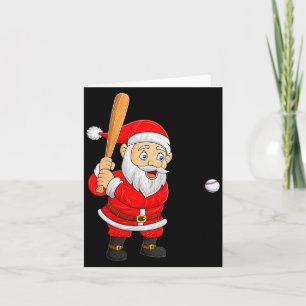 Carte Femme Noël de Noël jouant au baseball Xmas drôle