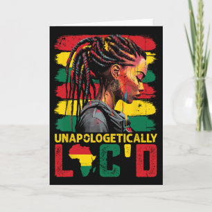 Carte Femme noire afro reine aux cheveux locs sans excus