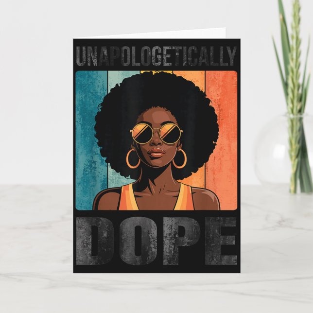 Carte Femme noire afro rétro sans excuses  (Devant)