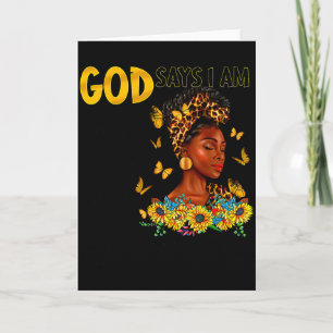 Carte Femme noire Dieu dit que je suis verset biblique t
