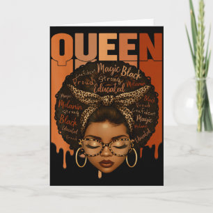 Carte Femme Noire Éduquée Forte Mois de l'Histoire des N