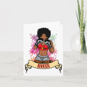 Carte Femme noire habilitée Boxing Magic Kickboxing Girl
