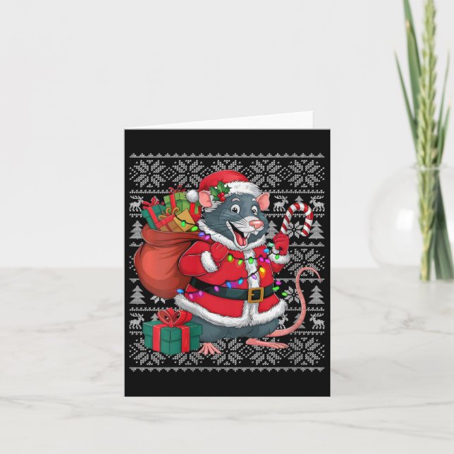 Carte Femme Rat Xmas Sweat Style Vilain Père Noël Rat Ch (Devant)