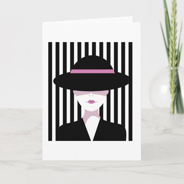 Carte Femme rétro chic (Devant)