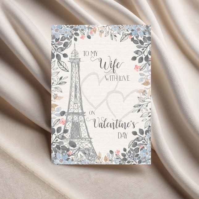 Carte Femme Romantique Saint Valentin Tour Eiffel (Créateur téléchargé)