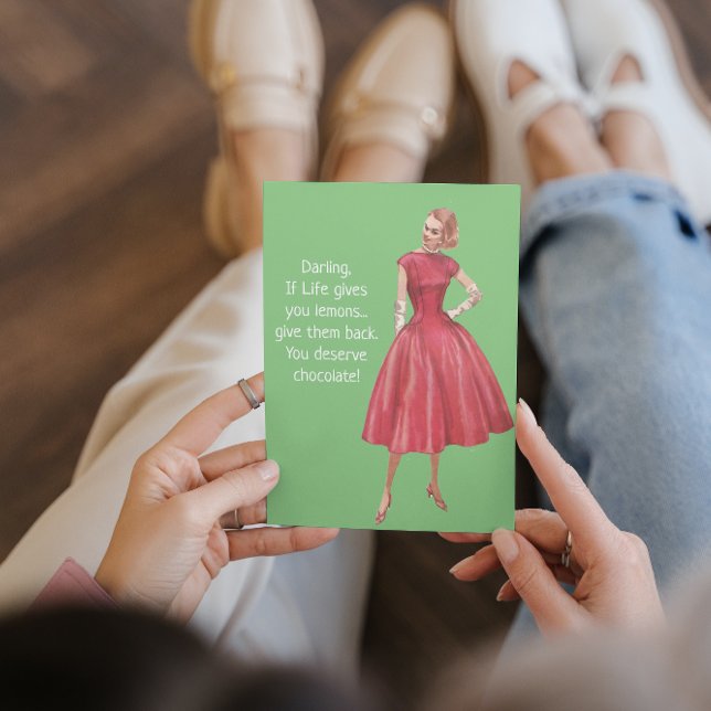 Carte Femme Sarcastique Rétro - Si La Vie Vous Donne Des (Créateur téléchargé)