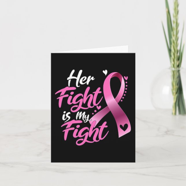Carte Femme Son combat est mon combat cancer du sein de  (Devant)