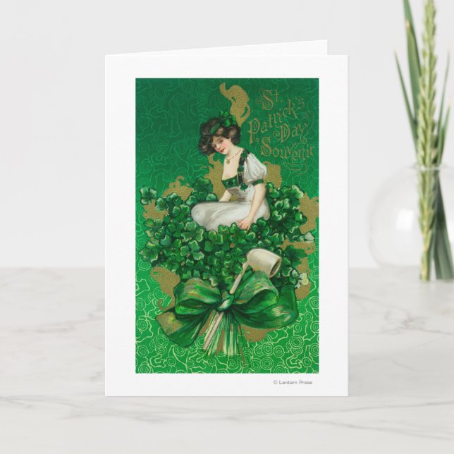 Carte Femme Souvenir de la Saint Patrick sur la scène de (Devant)