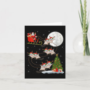 Carte Femme Sugar Glider Père Noël Traîneau Volant Drôle
