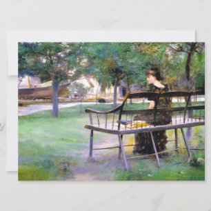 Carte Femme sur un banc (par Edwin Austin Abbey)