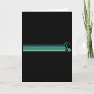 Carte Femme surfeuse rayée attrapant Rrel