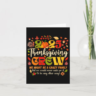 Carte Femme Thanksgiving Crew 2025 Famille correspondant
