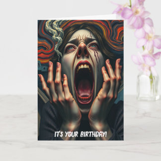 Carte Femme Tortuée Hauning hurle Anniversaire