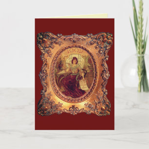 Carte Femme victorienne dans cadre victorien élégant