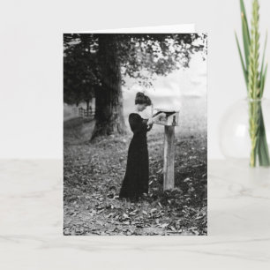 Carte Femme victorienne de boîte aux lettres vintage