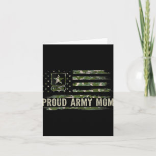 Carte Femme Vieux Fière Maman Armée Camo Drapeau América
