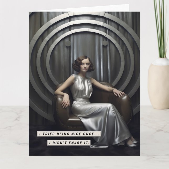 Carte Femme vintage Art Déco Sassy (Devant)