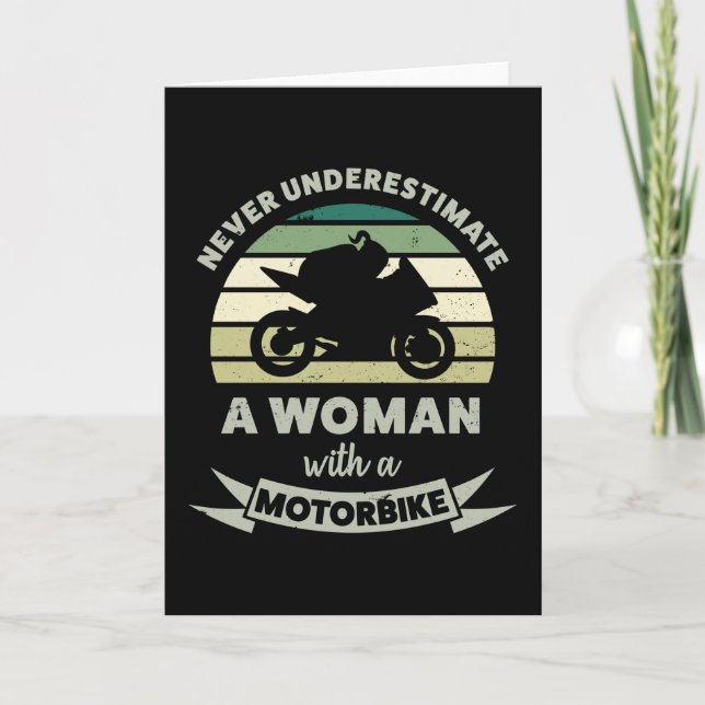 Carte Femmes avec un cadeau drôle de moto Femme (Devant)