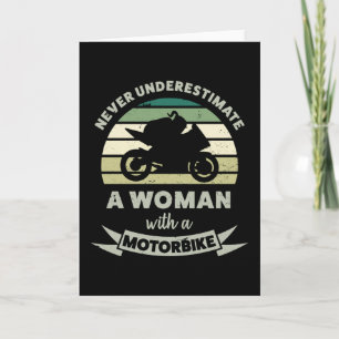 Carte Femmes avec un cadeau drôle de moto Femme