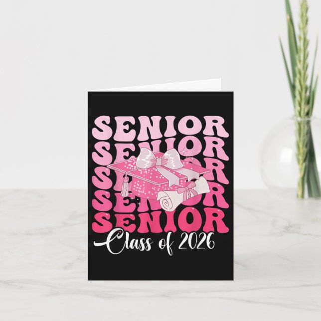 Carte Femmes Bow Super Senior Year 2025 Graduation Cl de (Devant)