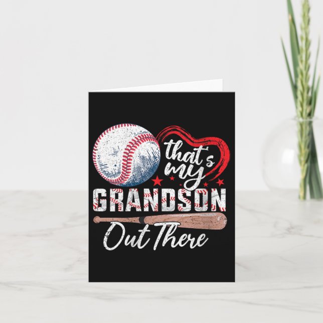 Carte Femmes C'est mon petit-fils là-bas Baseball Grand- (Devant)
