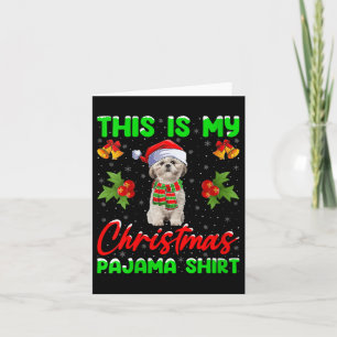 Carte Femmes C'est Mon Pyjama De Noël Drôle Shih Tzu