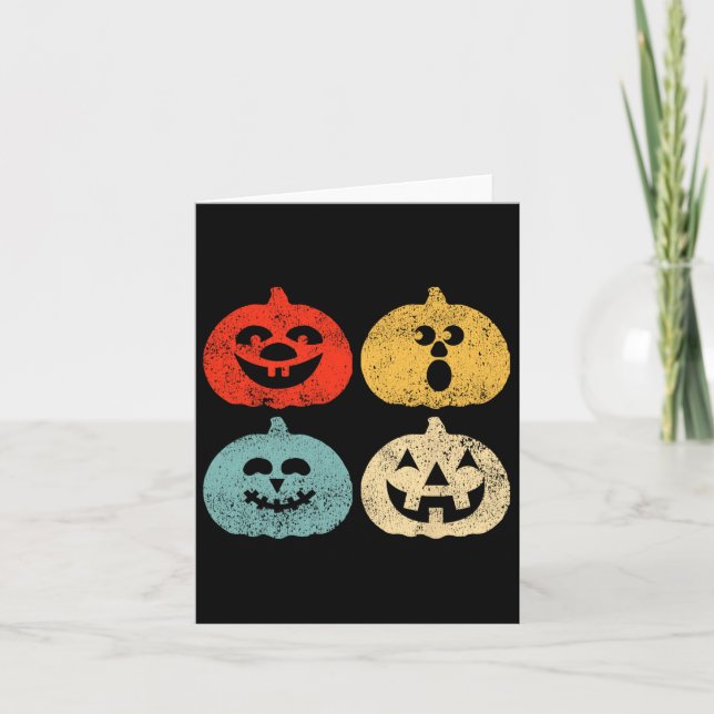 Carte Femmes Citrouilles d'Halloween vintage (Devant)