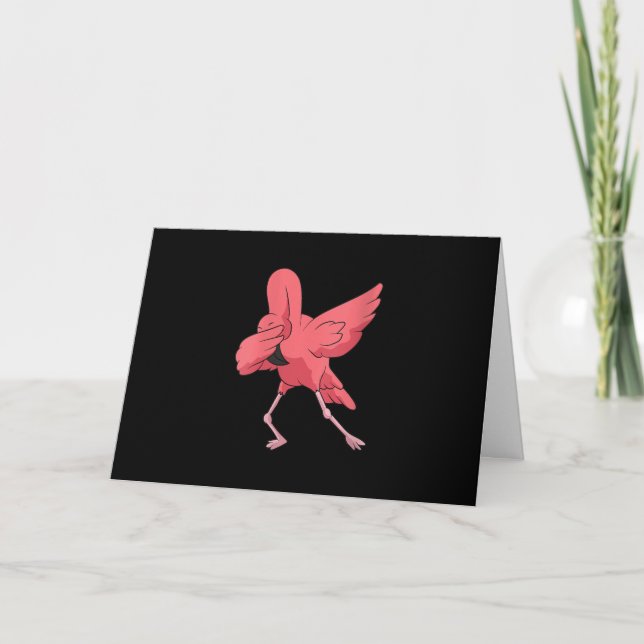 Carte Femmes Dabbing Flamant Oiseau Mignon Flamant Rose (Devant)