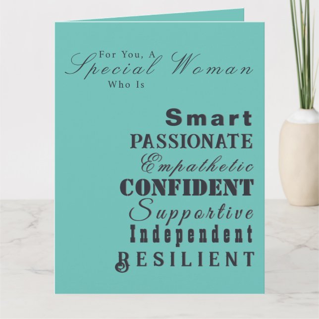 Carte Femmes d'inspiration personnalisées, Merci (Devant)