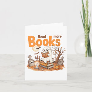 Carte FEMMES Drôle Lire Plus De Livres Ghost Halloween T