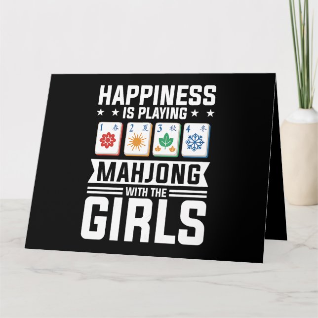 Carte Femmes Drôle Mahjong Le Bonheur Joue Mahjong (Devant)