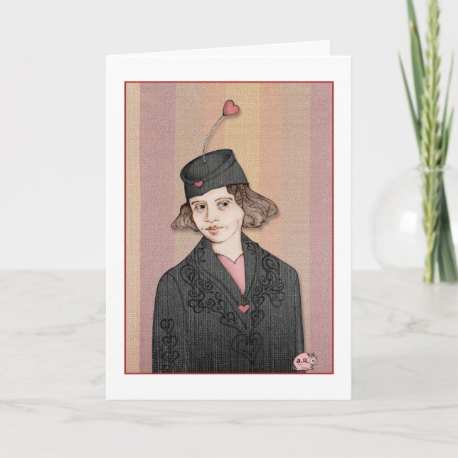 Carte Femmes en Casquette - Saint-Valentin (Devant)