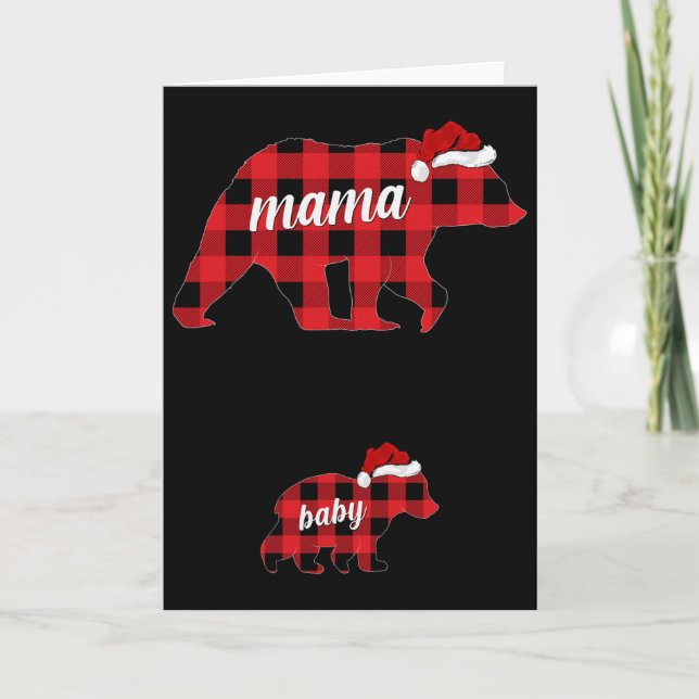 Carte Femmes enceintes Mama Bear Grossesse Noël Pyjama (Devant)