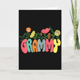 Carte Femmes floral rétro vintage grammy bonne fête des