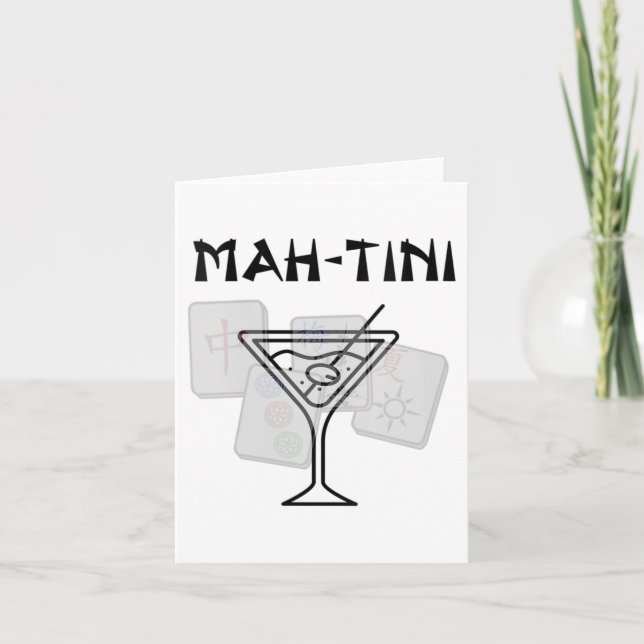 Carte Femmes Funny Mahjong Martini Tail Mah Jongg col V (Devant)