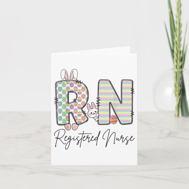 Carte Femmes Infirmière inscrite Bunny de printemps de P (Devant)