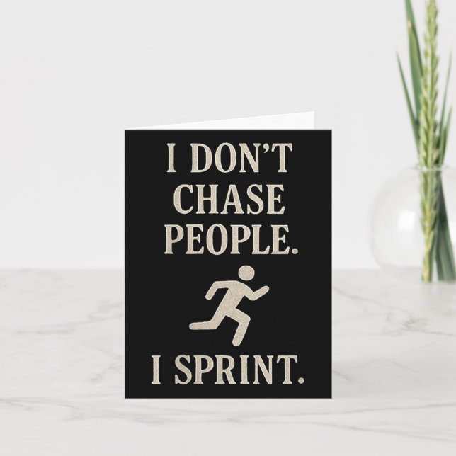 Carte Femmes Je Sprint Pas Chasser Les Gens Drôle Attach (Devant)