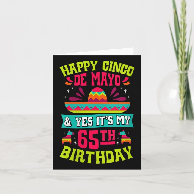 Carte Femmes Joyeux Cinco De Mayo Et Oui C'est Mon 65e A (Devant)