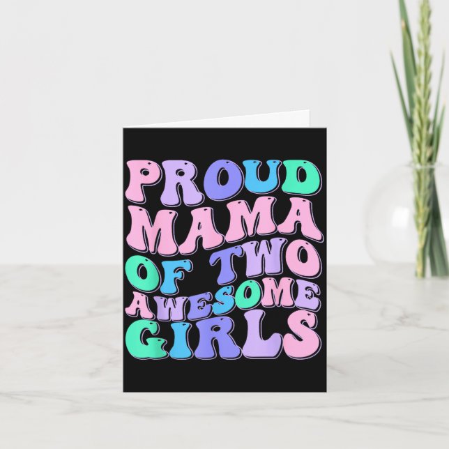 Carte Femmes maman de 2 filles deux filles fête des mère (Devant)