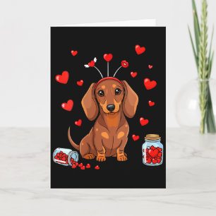 Carte Femmes Mignon Teckel Saint-Valentin Cœur Amour Fai