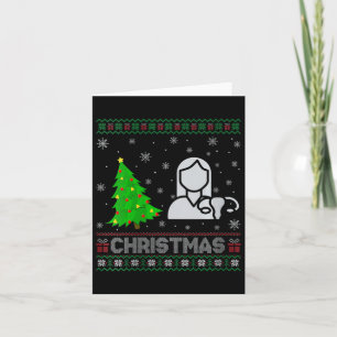 Carte FEMMES Ob Infirmière Xmas Arbre Éclairage Noël lai