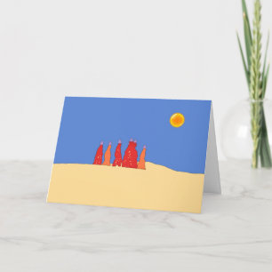 Carte Femmes transportant de l'eau dans le désert de Tha